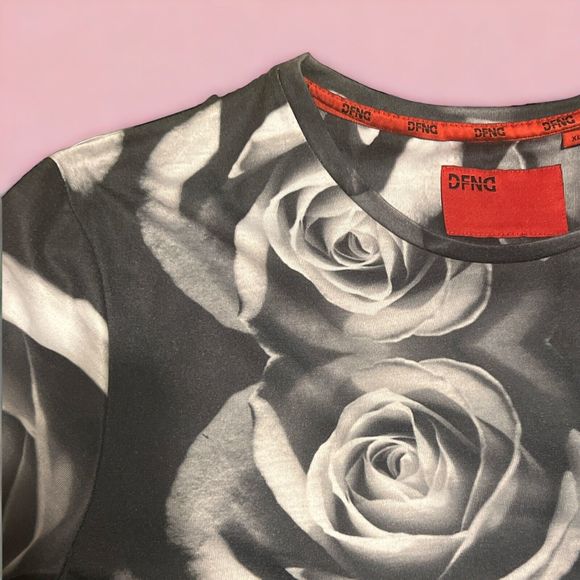 Rare DFNG Black Roses Streetwear All Over Print Shirt Clubwear Gym Unisex XL - Picture 5 of 10